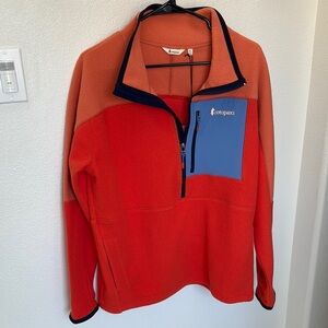 Cotopaxi Orange and Blue Quarter-Zip Hoodie